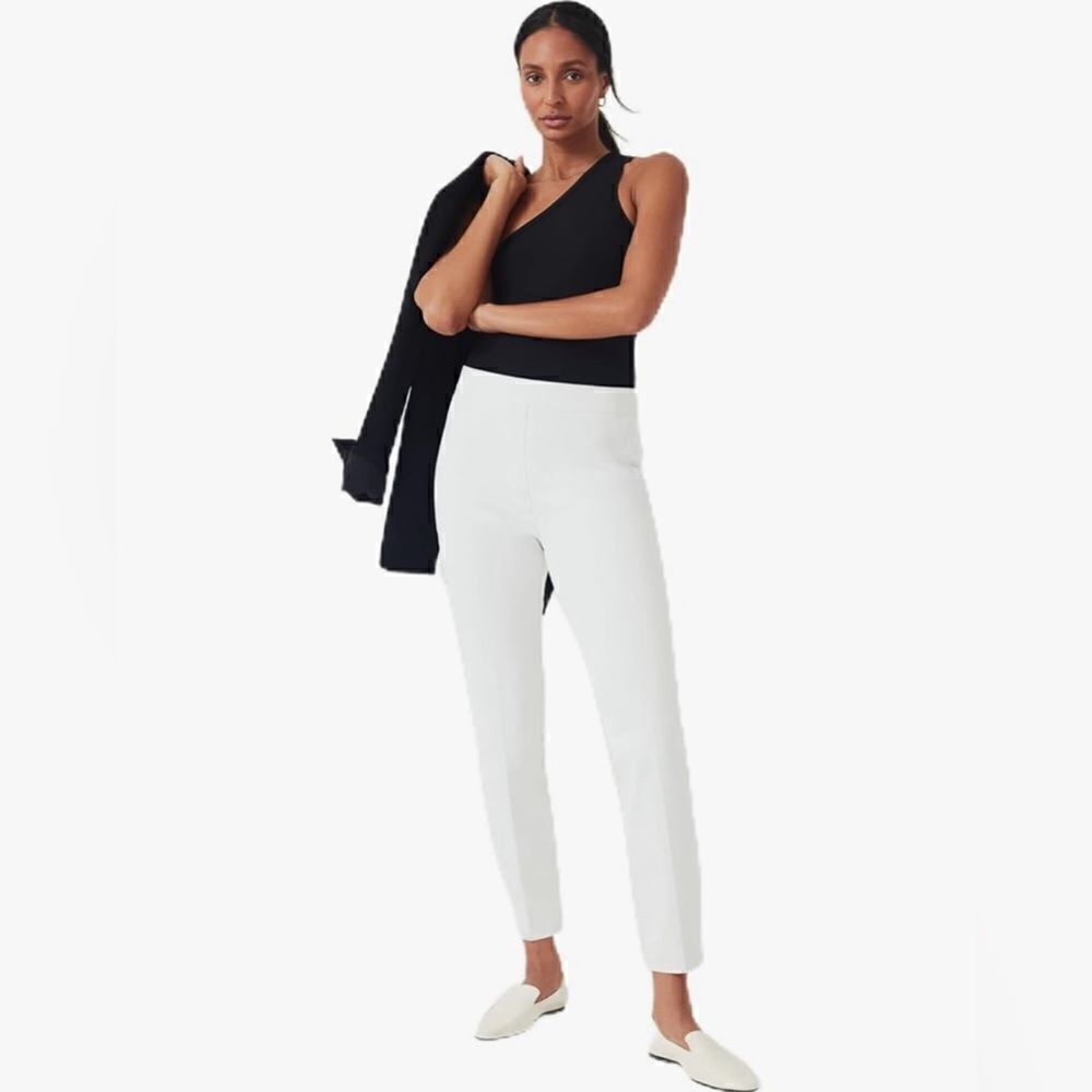 Spanx On-the-Go Ankle Slim Straight Classic white Pants Sz large